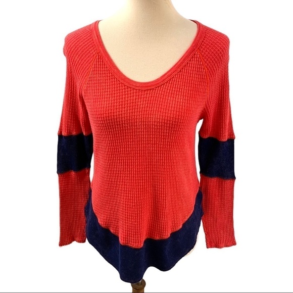 Free People Diamond Dozen Waffle Knit Thermal Top - Picture 8 of 11